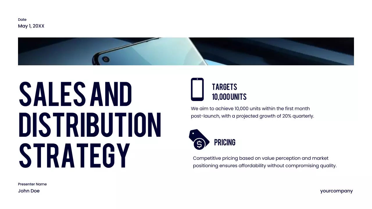 Navy Modern Product Launch Presentation