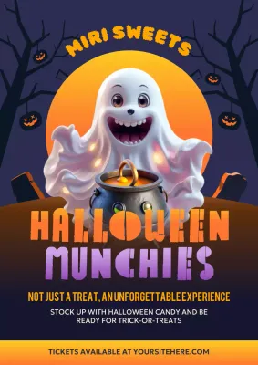 Orange Trendy Halloween Promotion Poster
