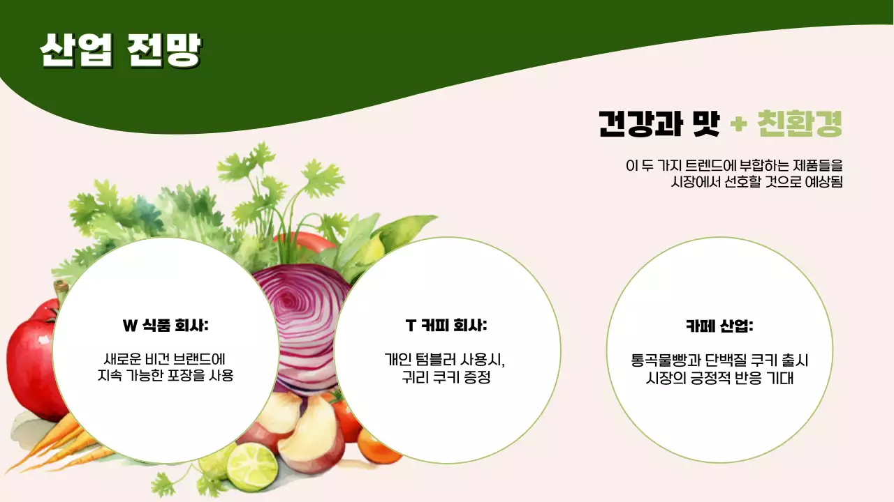 초록색과 연두색의 트렌드한 라이프 건강한 식단 제안서