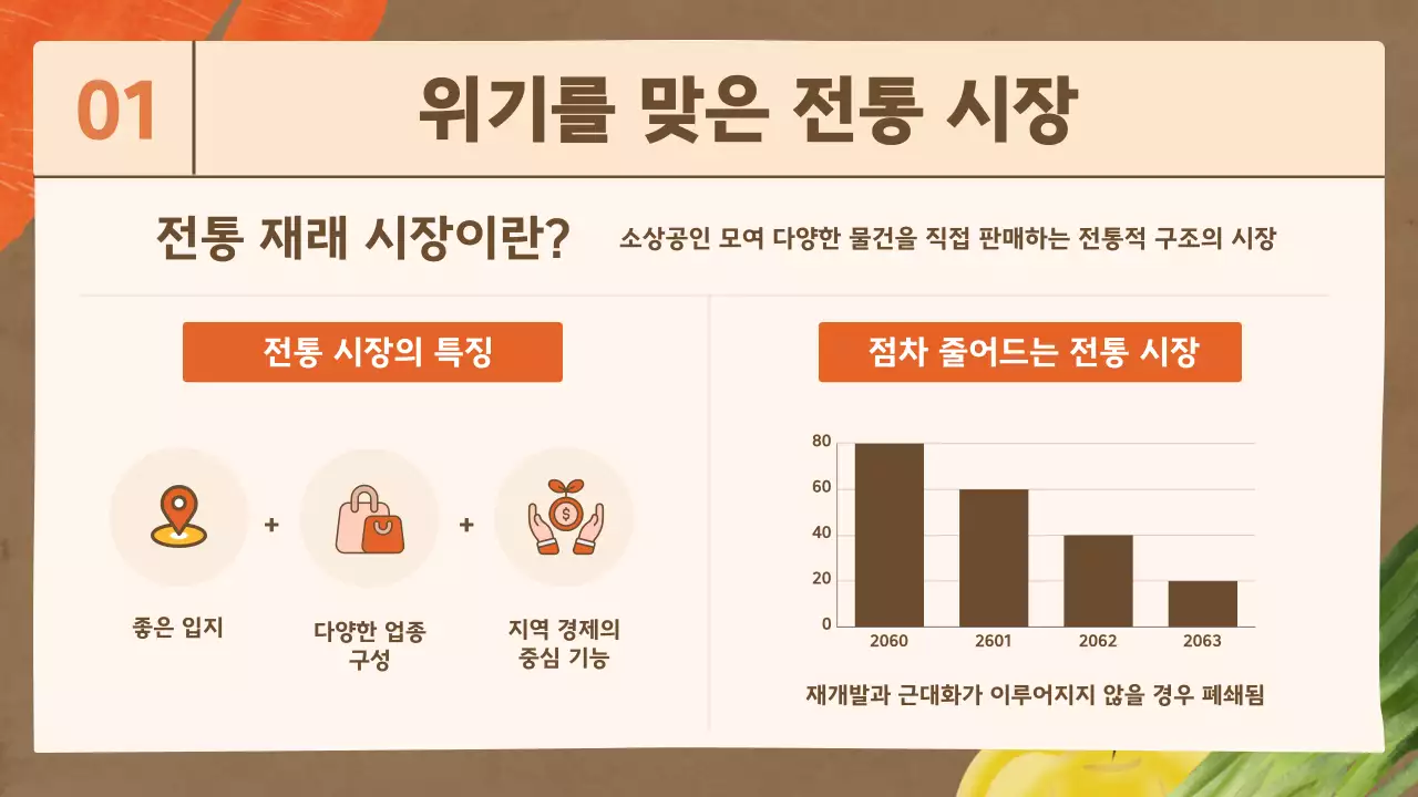 일러스트 컨셉의 전통시장 활성화 기획서 프레젠테이션