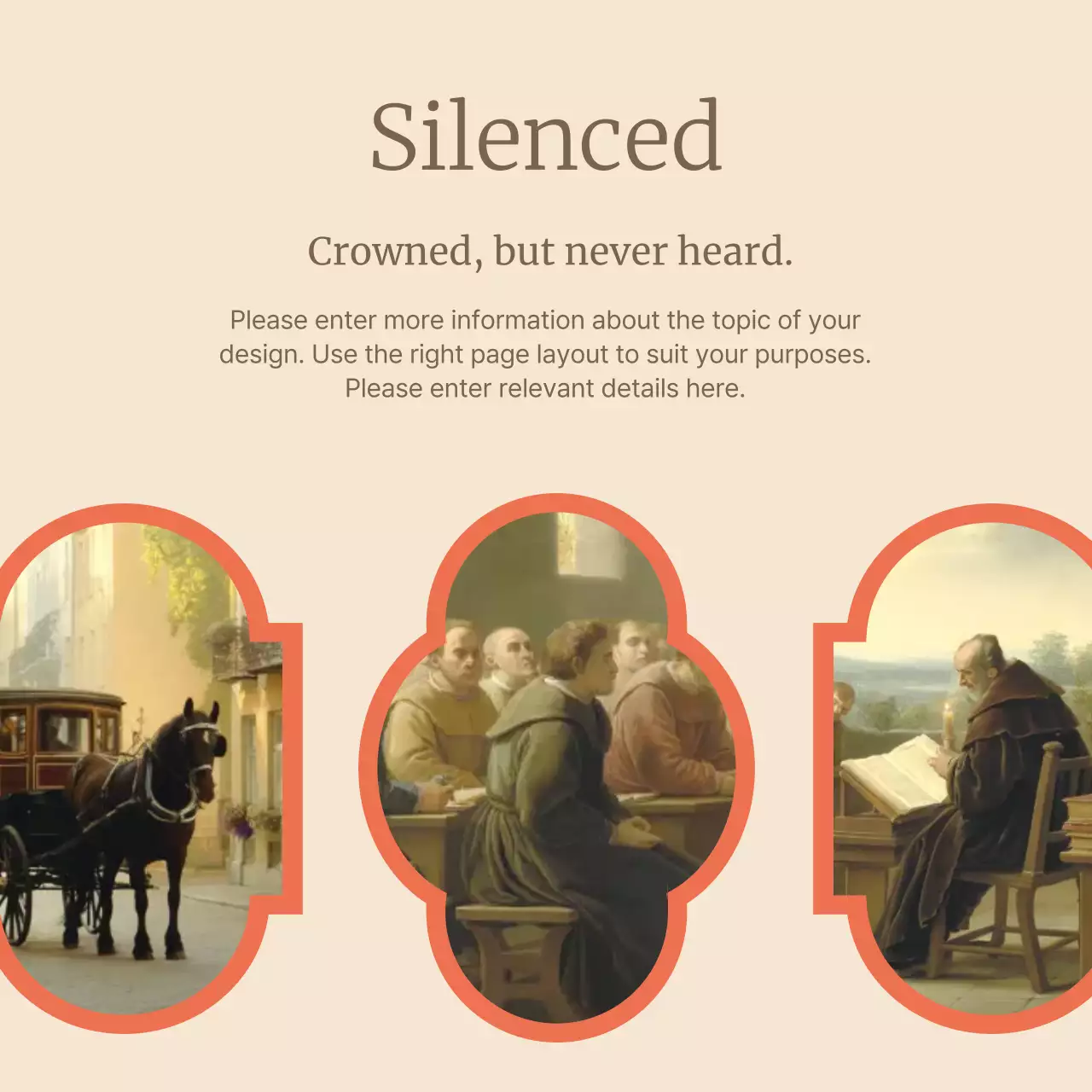 Beige Vintage History Announcement Carousel