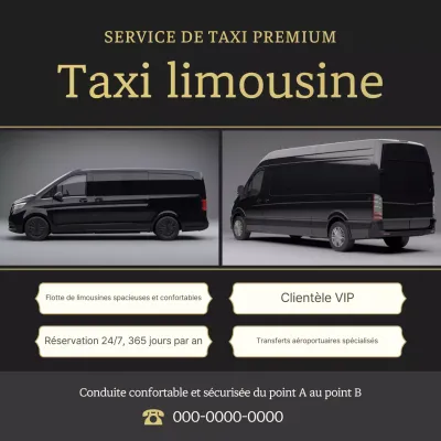 Publicité pour le service de taxi Black Simple