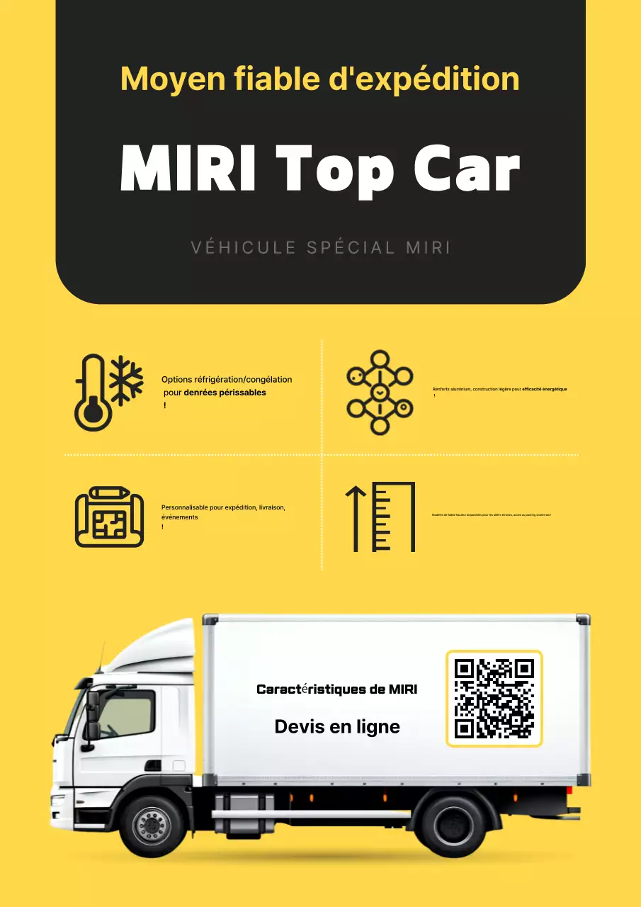 Publicité jaune de logistique moderne