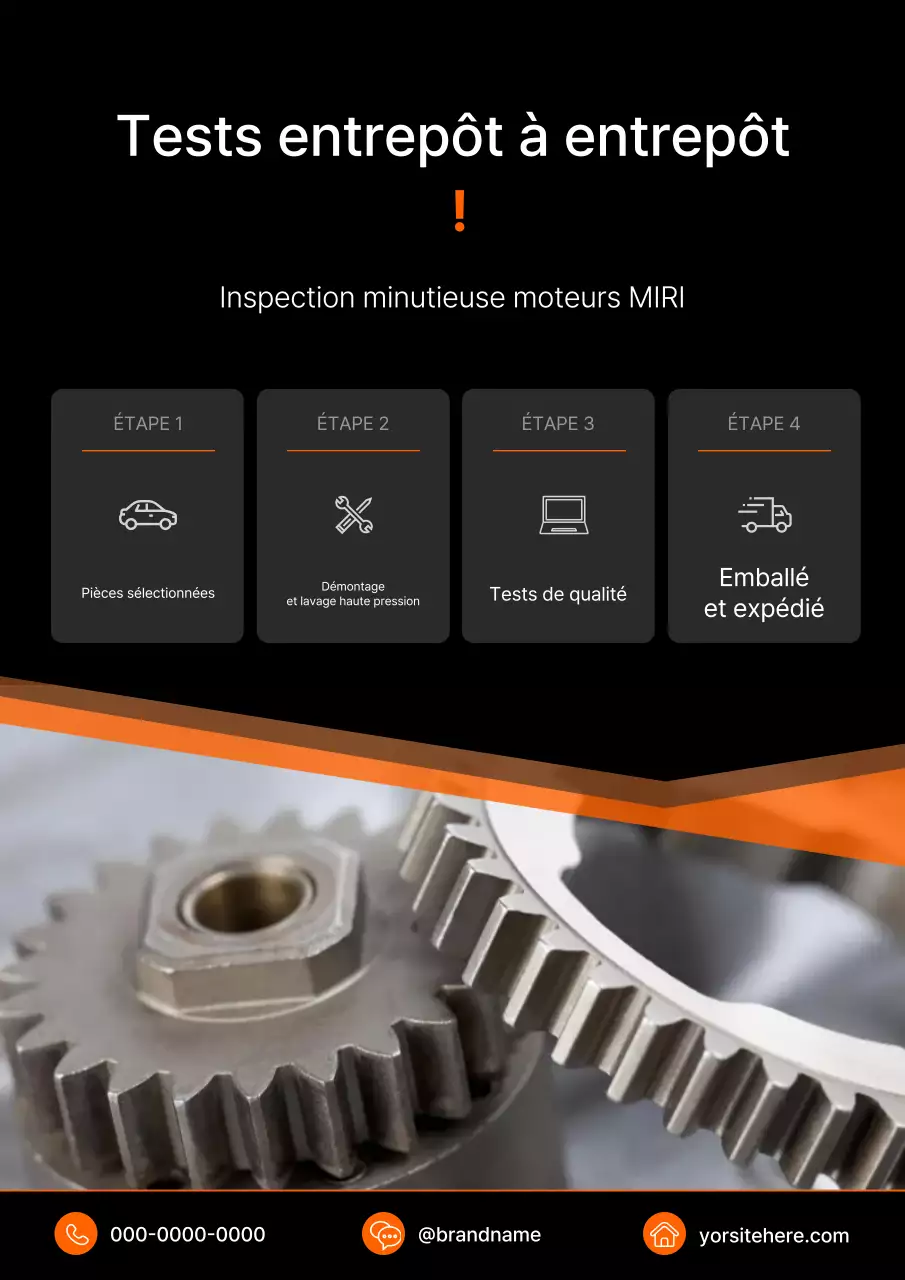 Guide d'inspection des pièces automobiles modernes orange