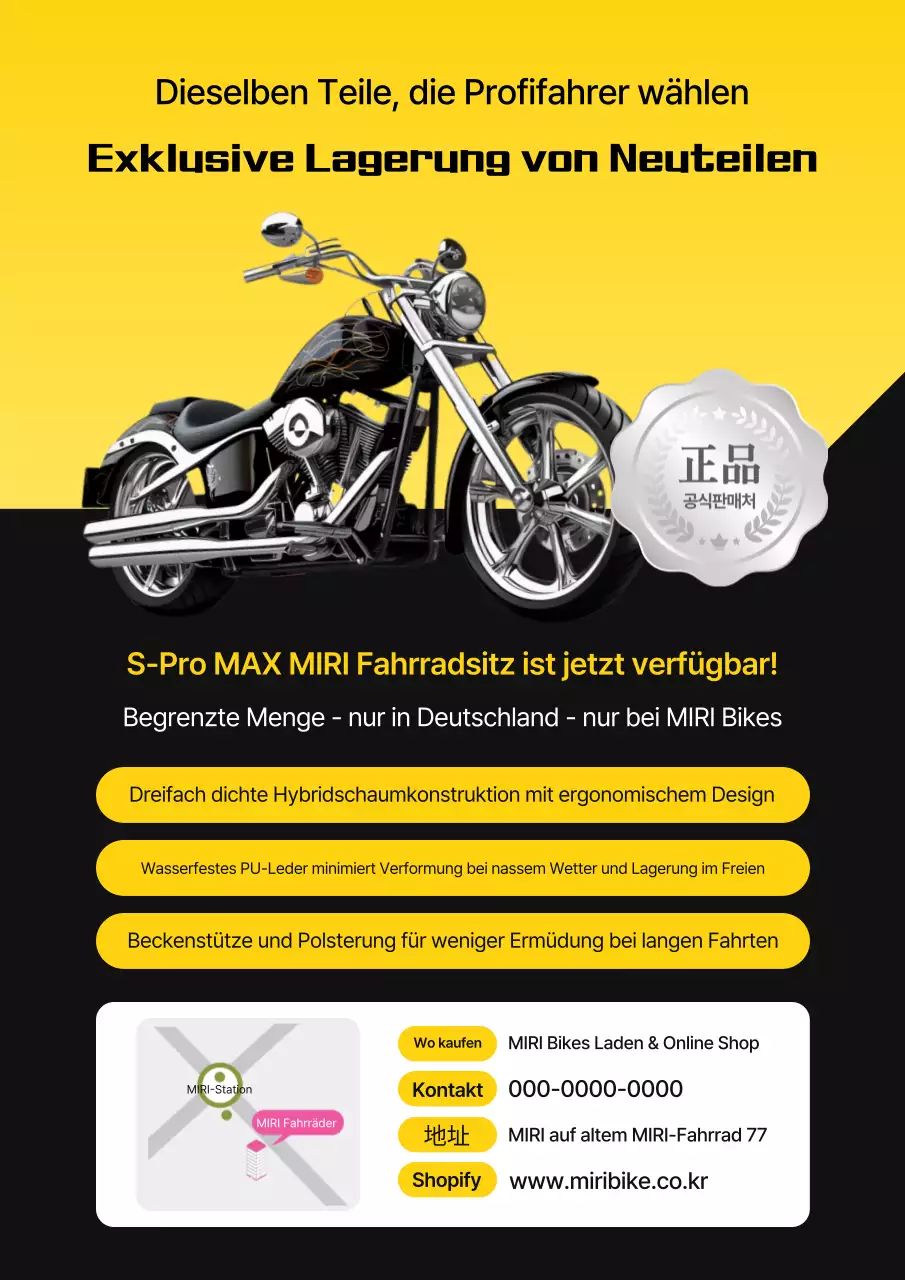 Gelbe moderne Motorradwerbung