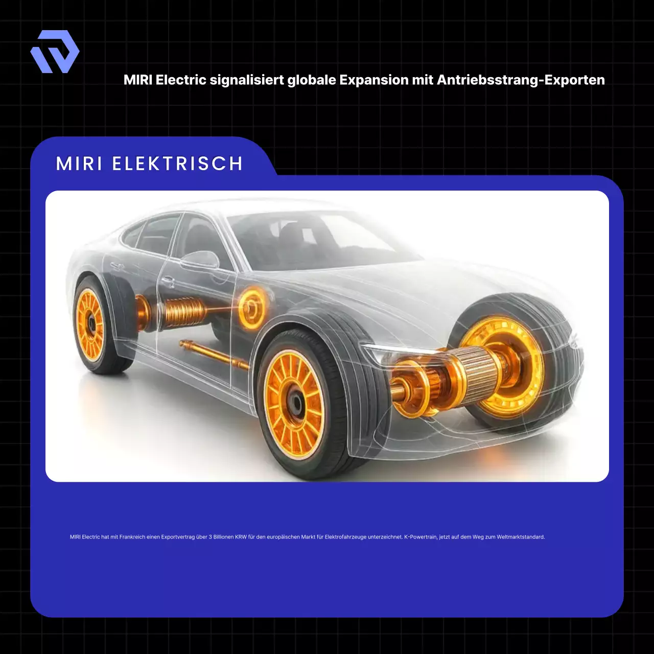 Blaue moderne Elektroauto-Werbung