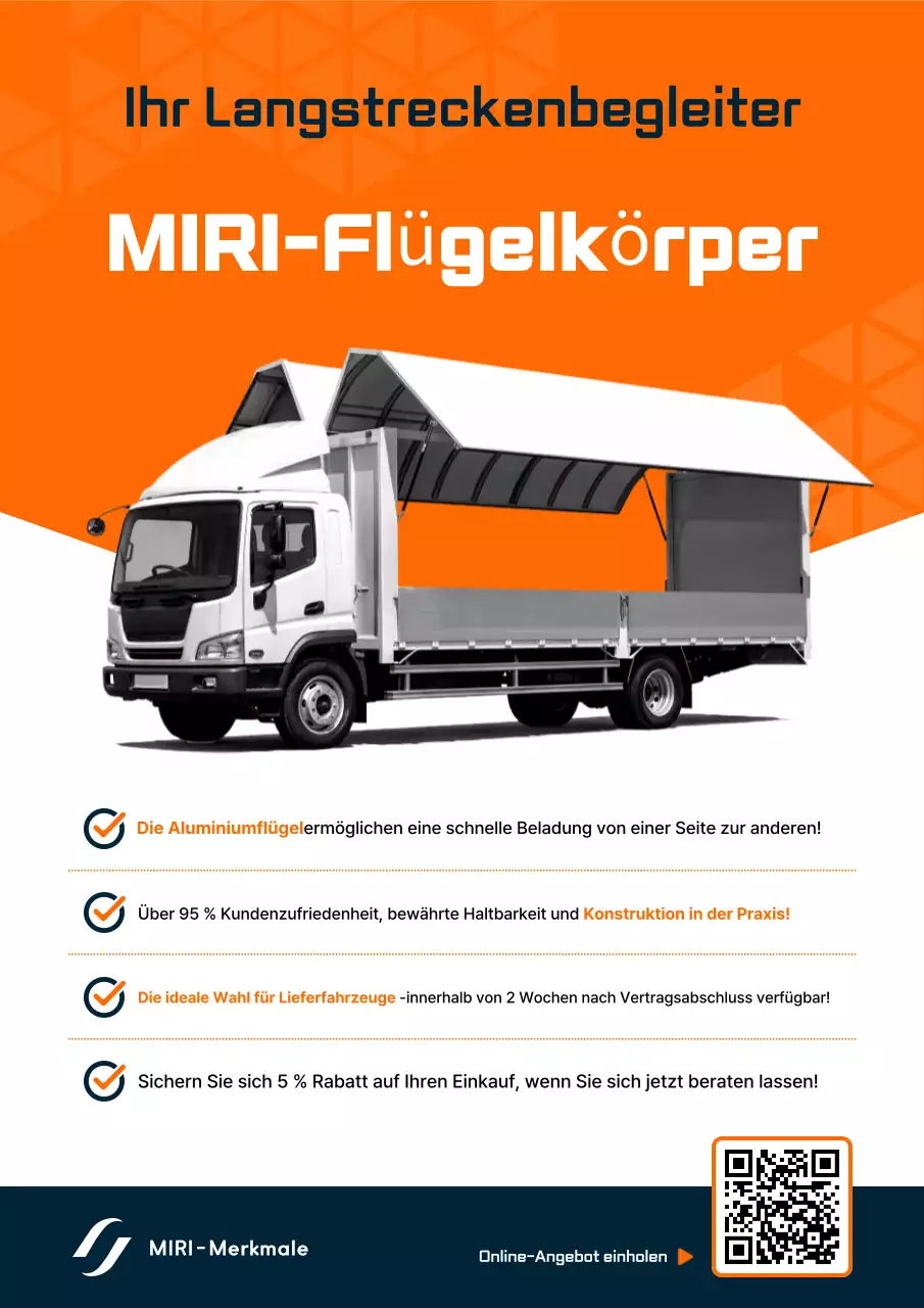 Orangefarbene moderne Transportwerbung