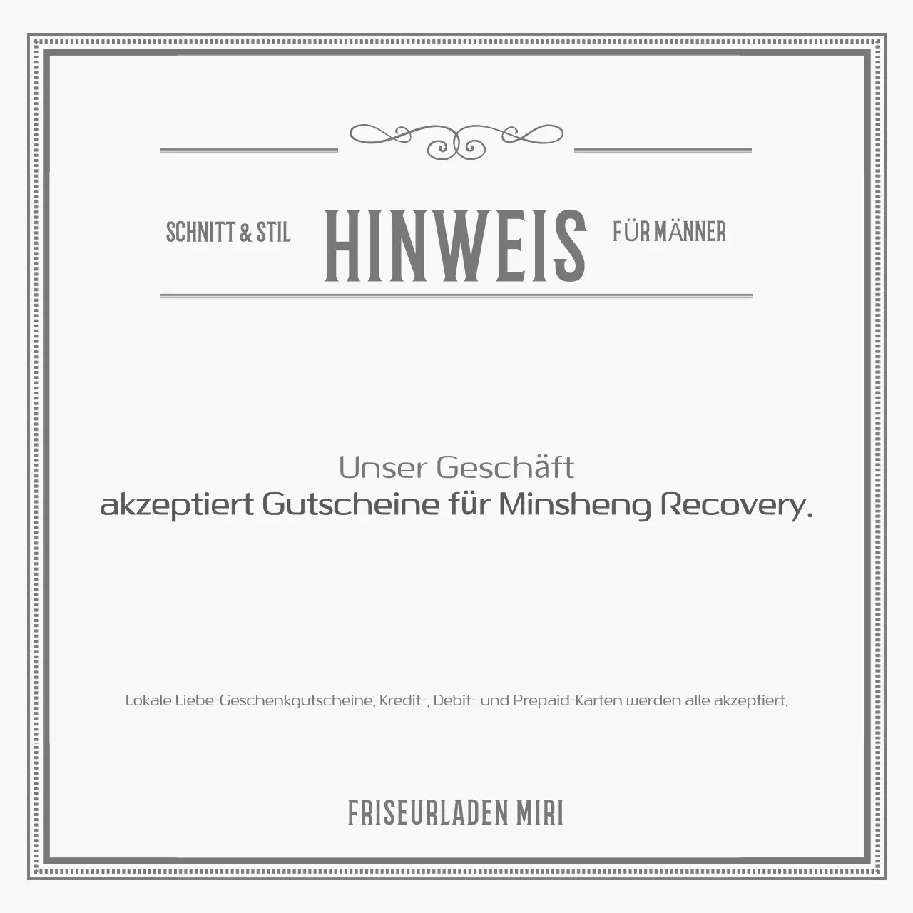 Gray Classic Store-Hinweis