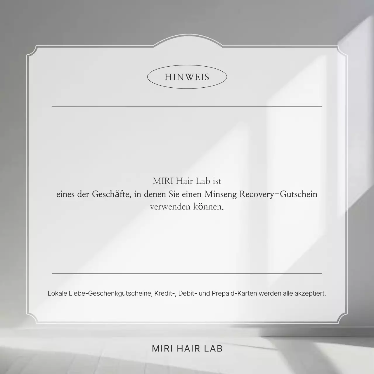 Informationshinweis zum Gray Clean Store