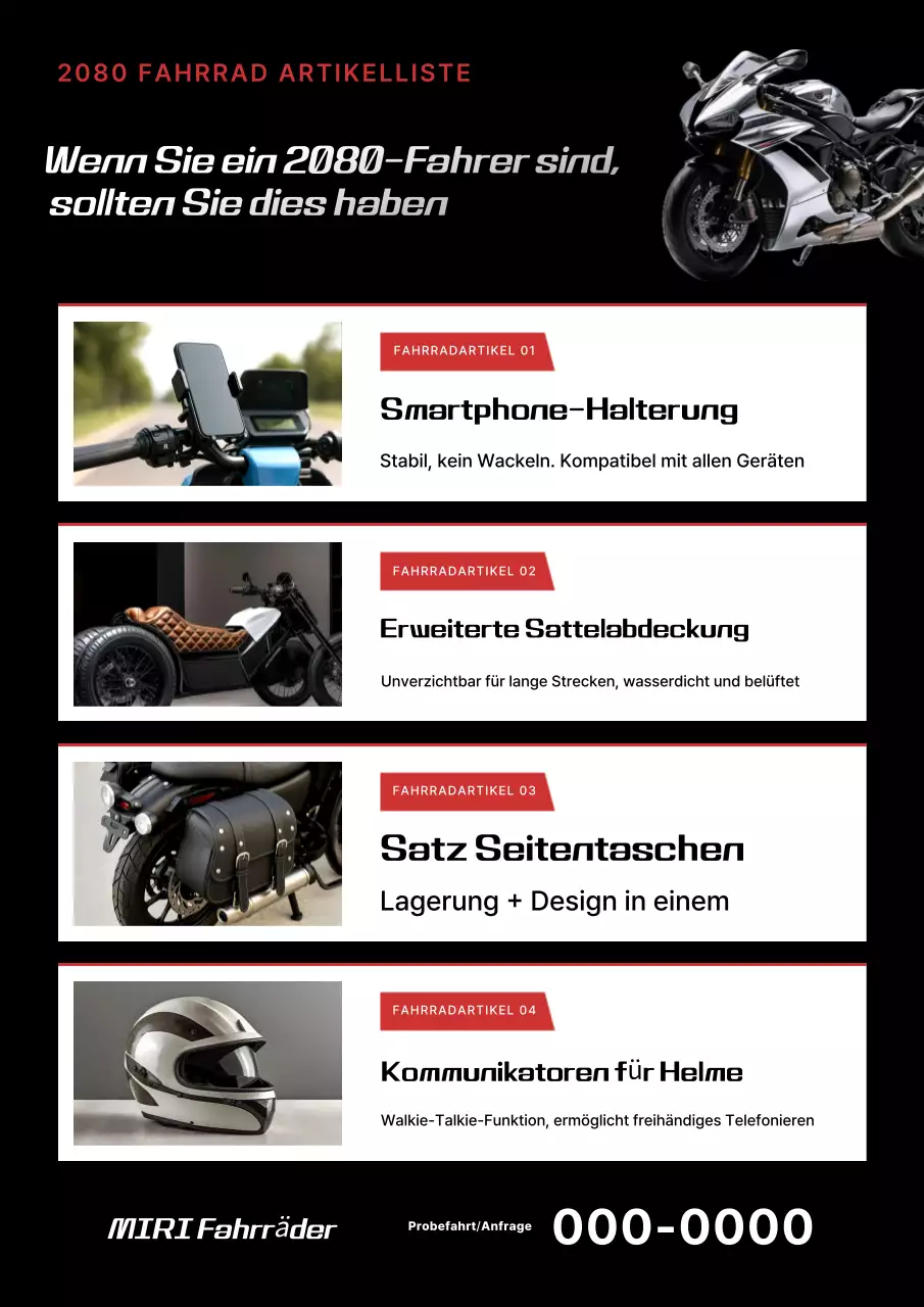 Schwarze moderne Fahrradwerbung
