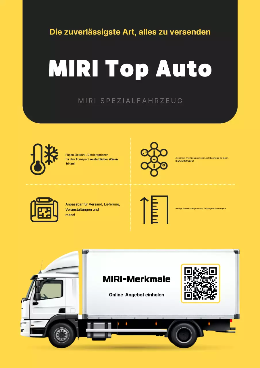 Gelbe moderne Logistikwerbung