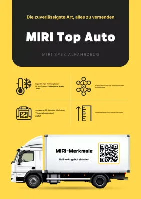 Gelbe moderne Logistikwerbung