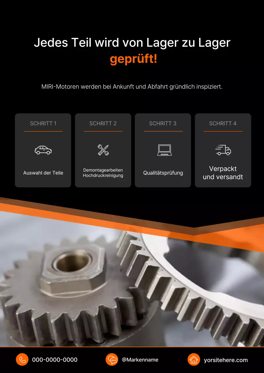 Orange Modern Autoteile-Inspektionshandbuch