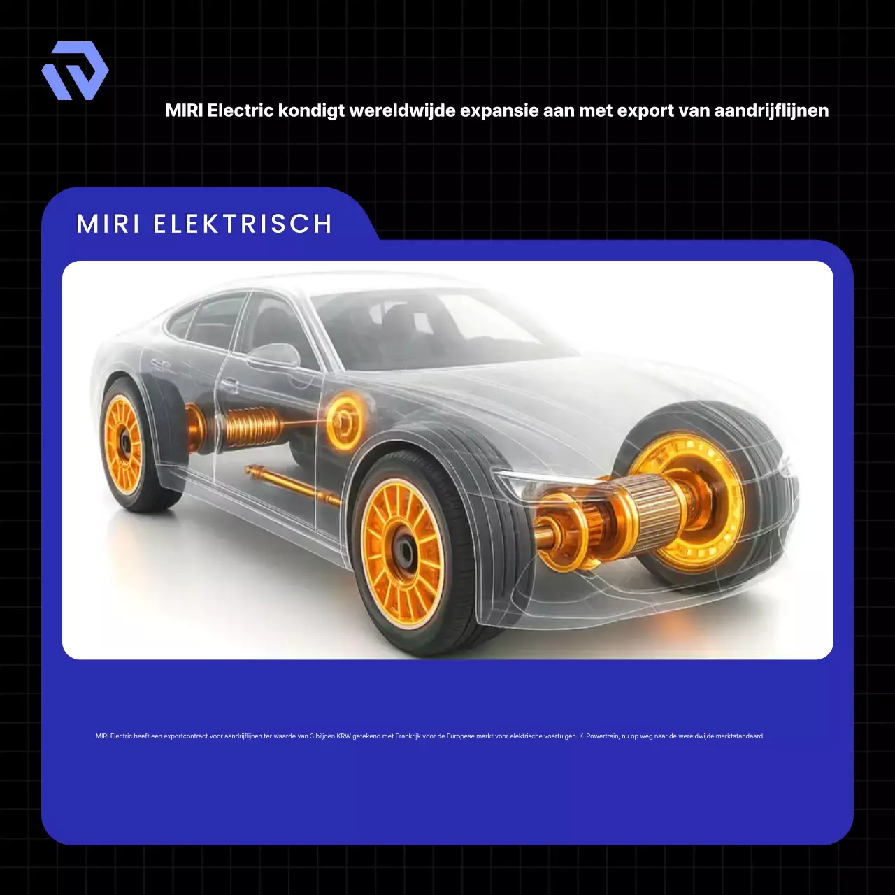 Advertentie voor blauwe moderne elektrische auto