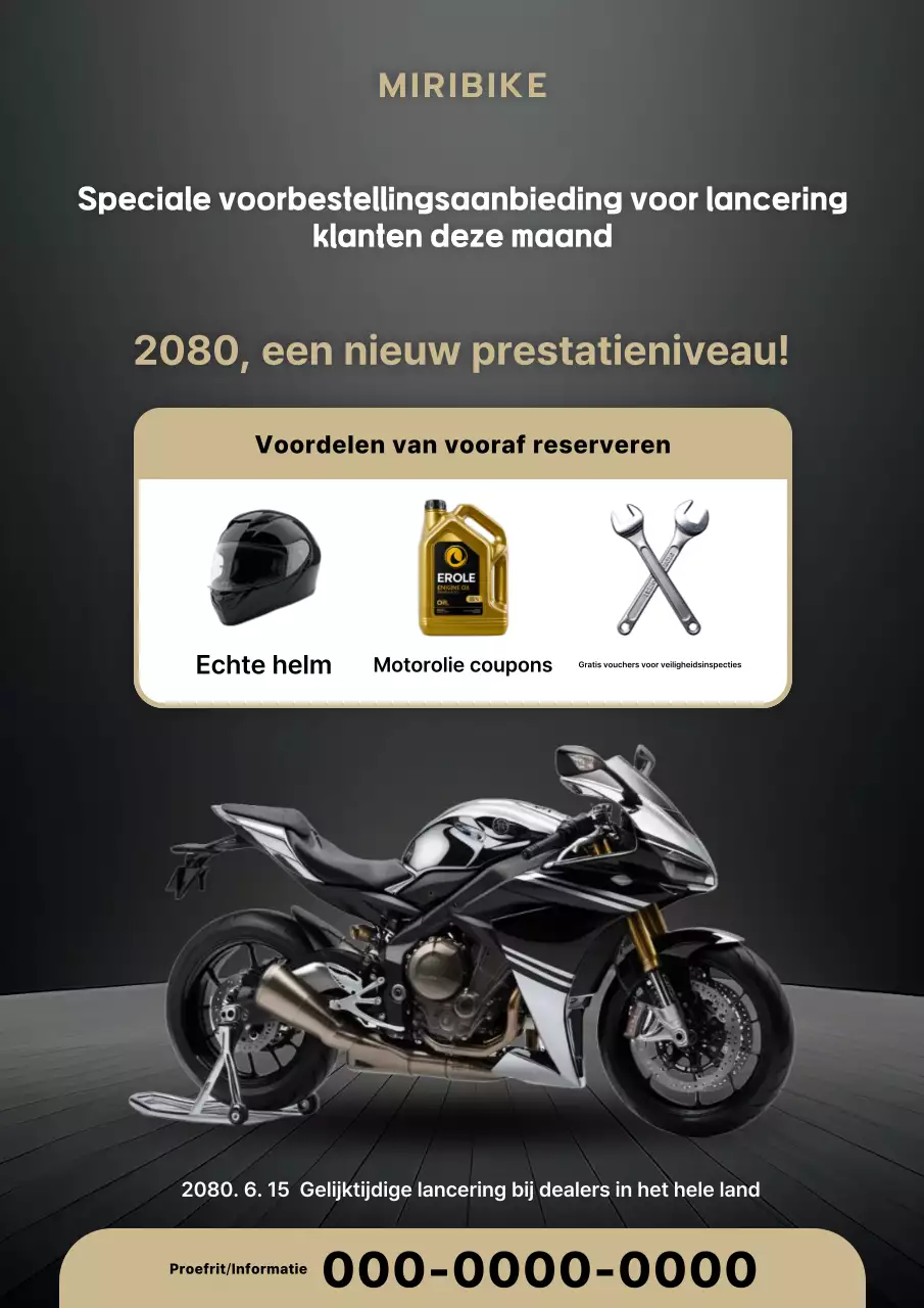 Zwarte moderne motorfiets promotie