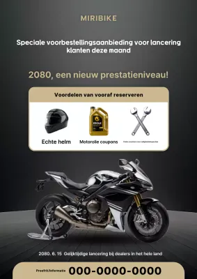 Zwarte moderne motorfiets promotie