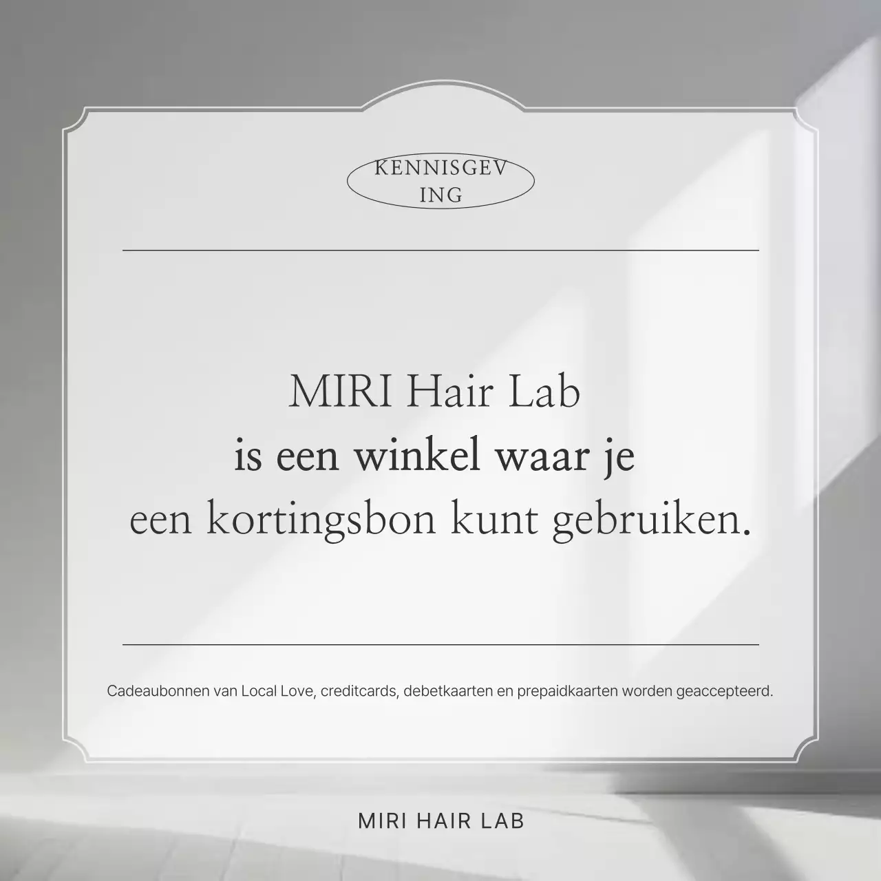 Gray Clean Winkelinformatie Kennisgeving