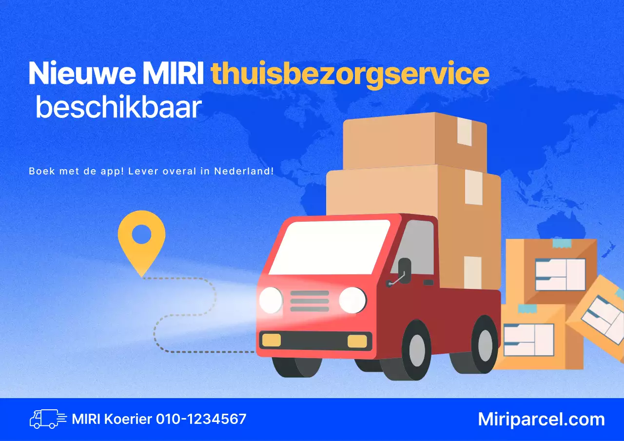 Blauwe moderne koeriersdienst promotie