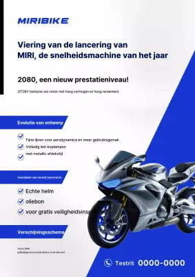 Aankondiging van de lancering van de Blue Modern Motorcycle