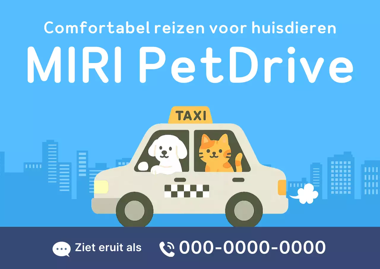 Advertentie voor schattige huisdieren in hemelsblauw