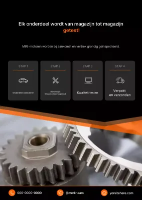 Oranje moderne auto-onderdelen inspectiegids