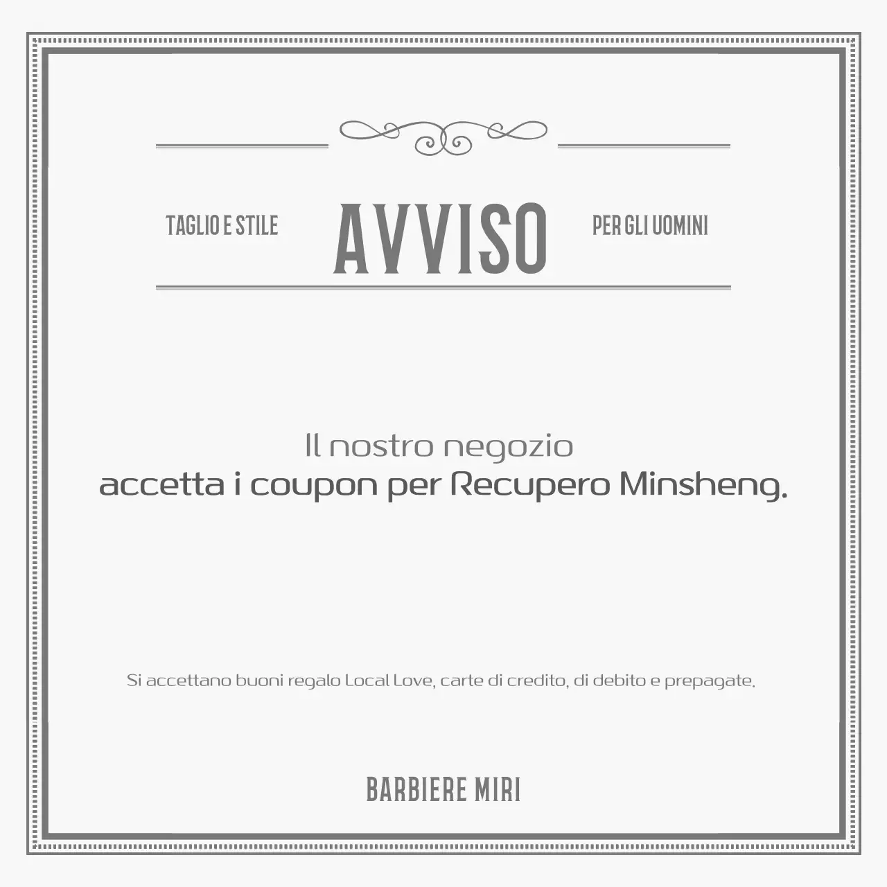 Avviso del negozio Gray Classic