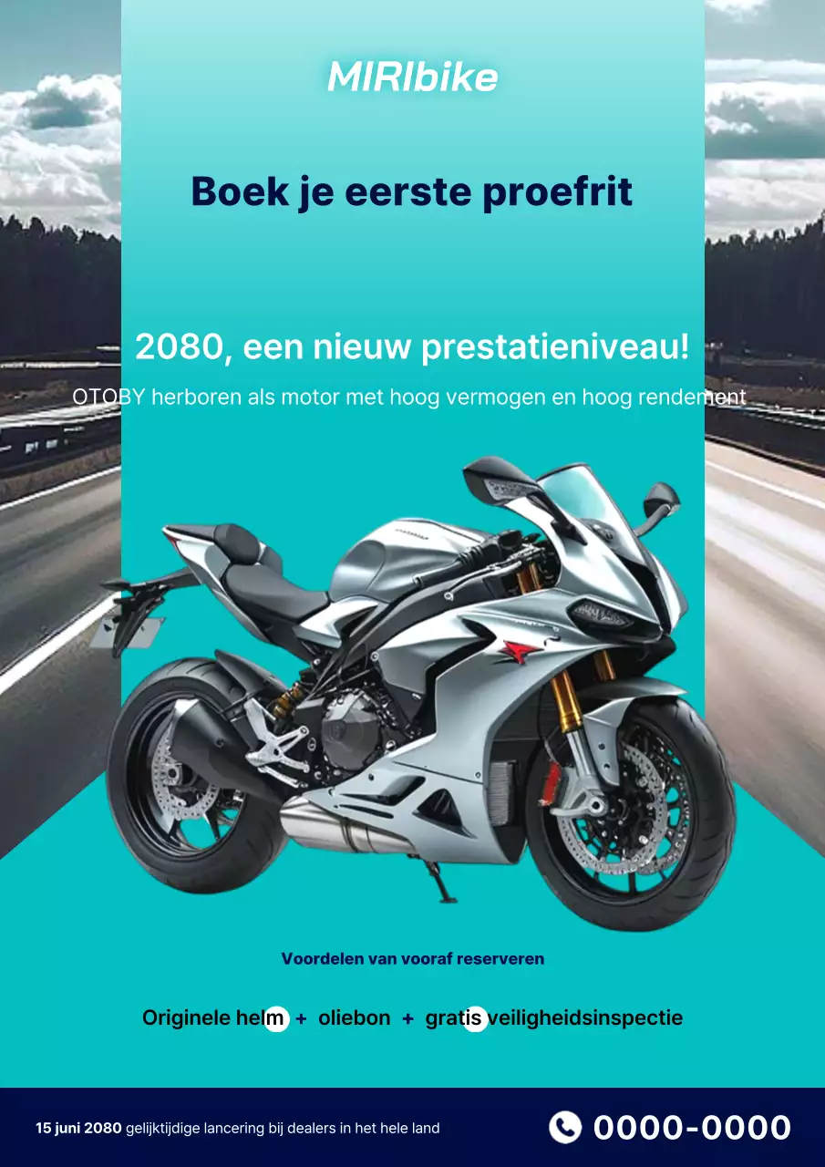 Hemelsblauwe moderne motorfietspromotie