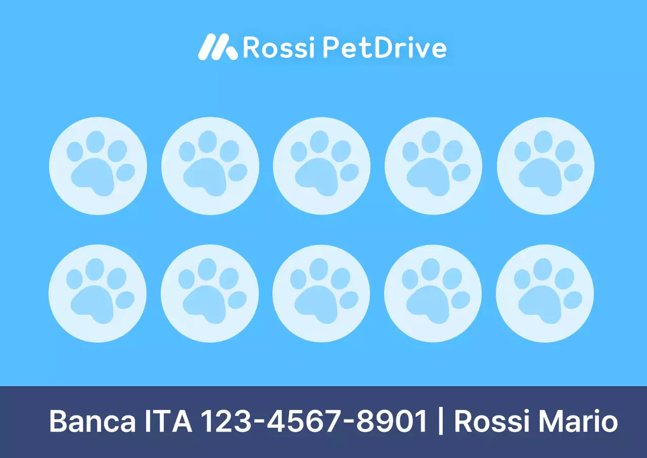 Pubblicità di un simpatico animale domestico color celeste