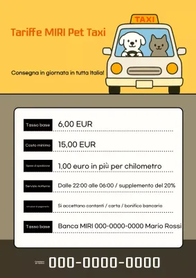 Guida alle tariffe dei taxi Orange Simple