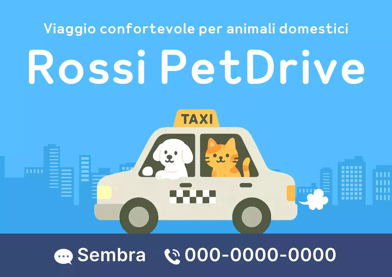 Pubblicità di un simpatico animale domestico color celeste