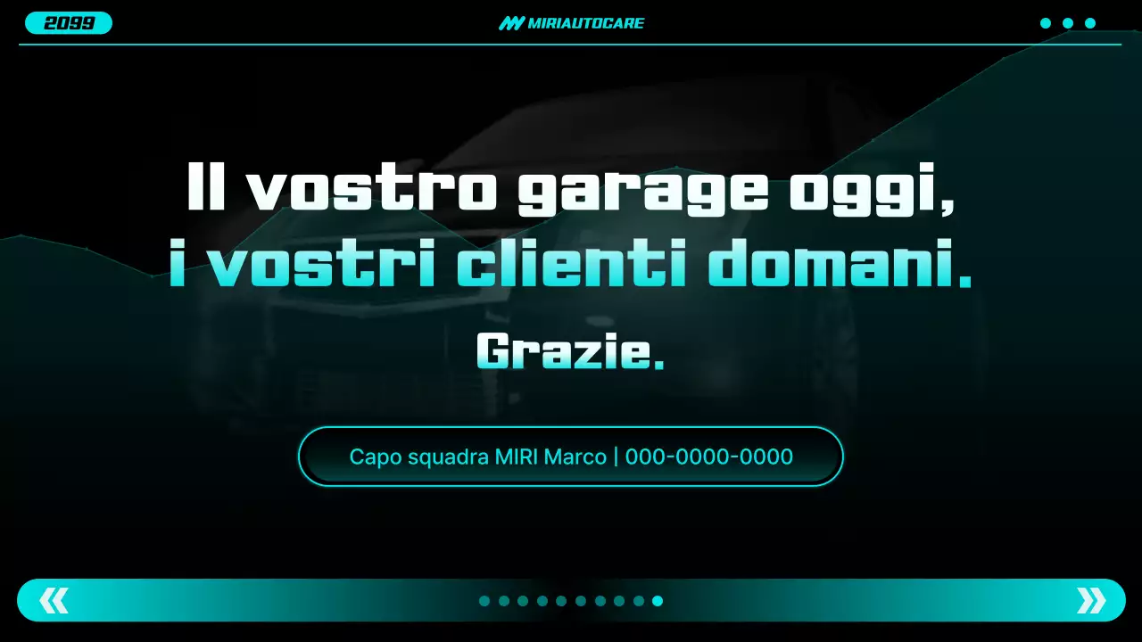 Rapporto sulle auto moderne al neon