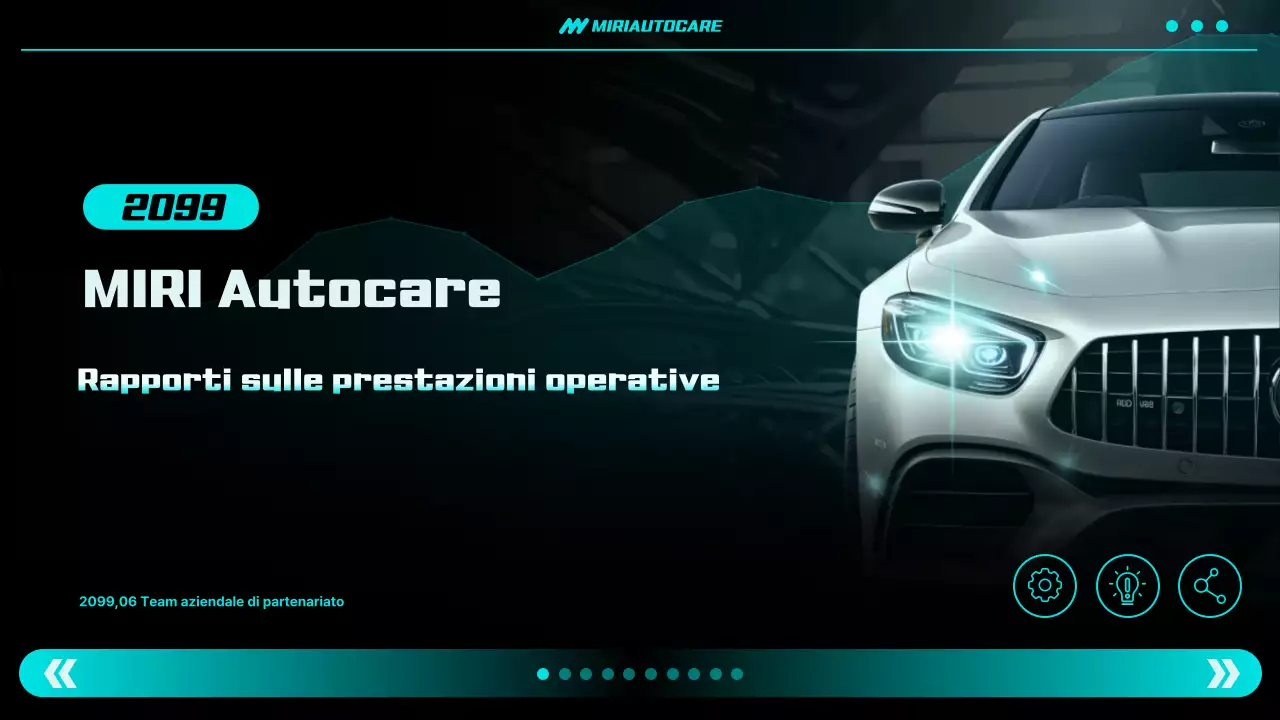 Rapporto sulle auto moderne al neon