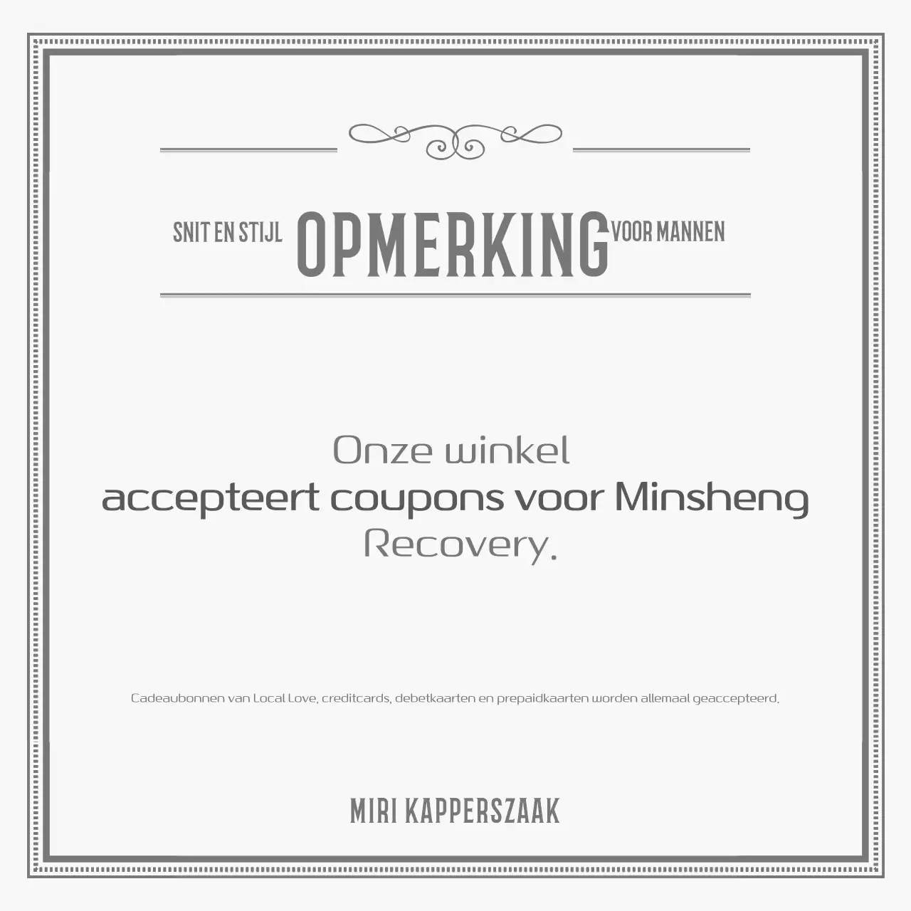 Gray Classic Store Kennisgeving