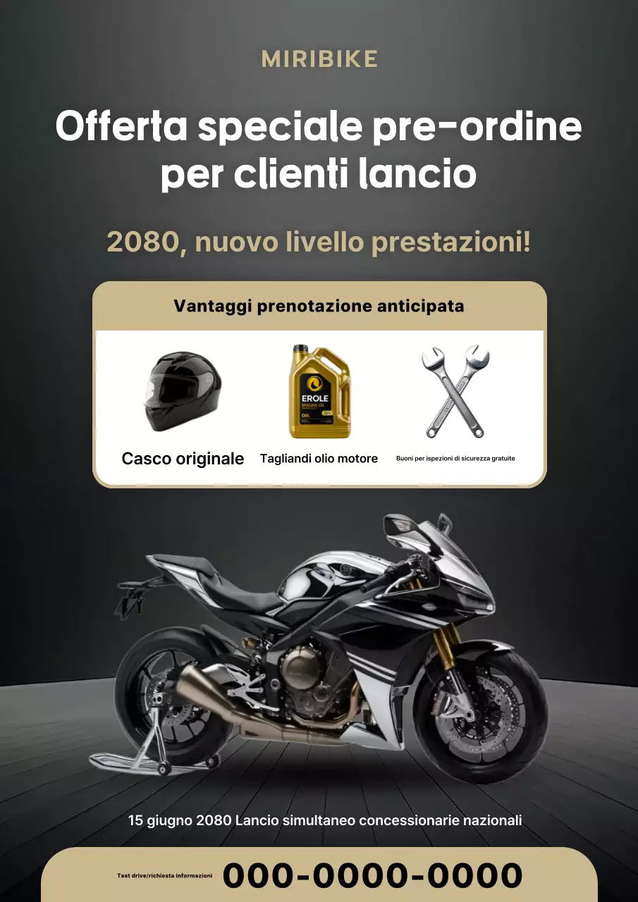 Promozione moto moderna nera