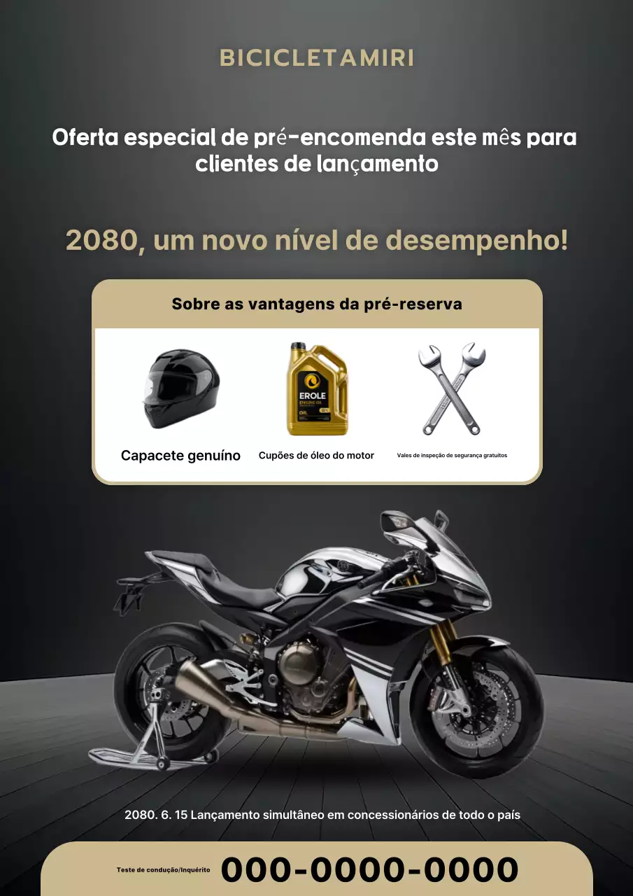 Promoção de motocicleta preta moderna