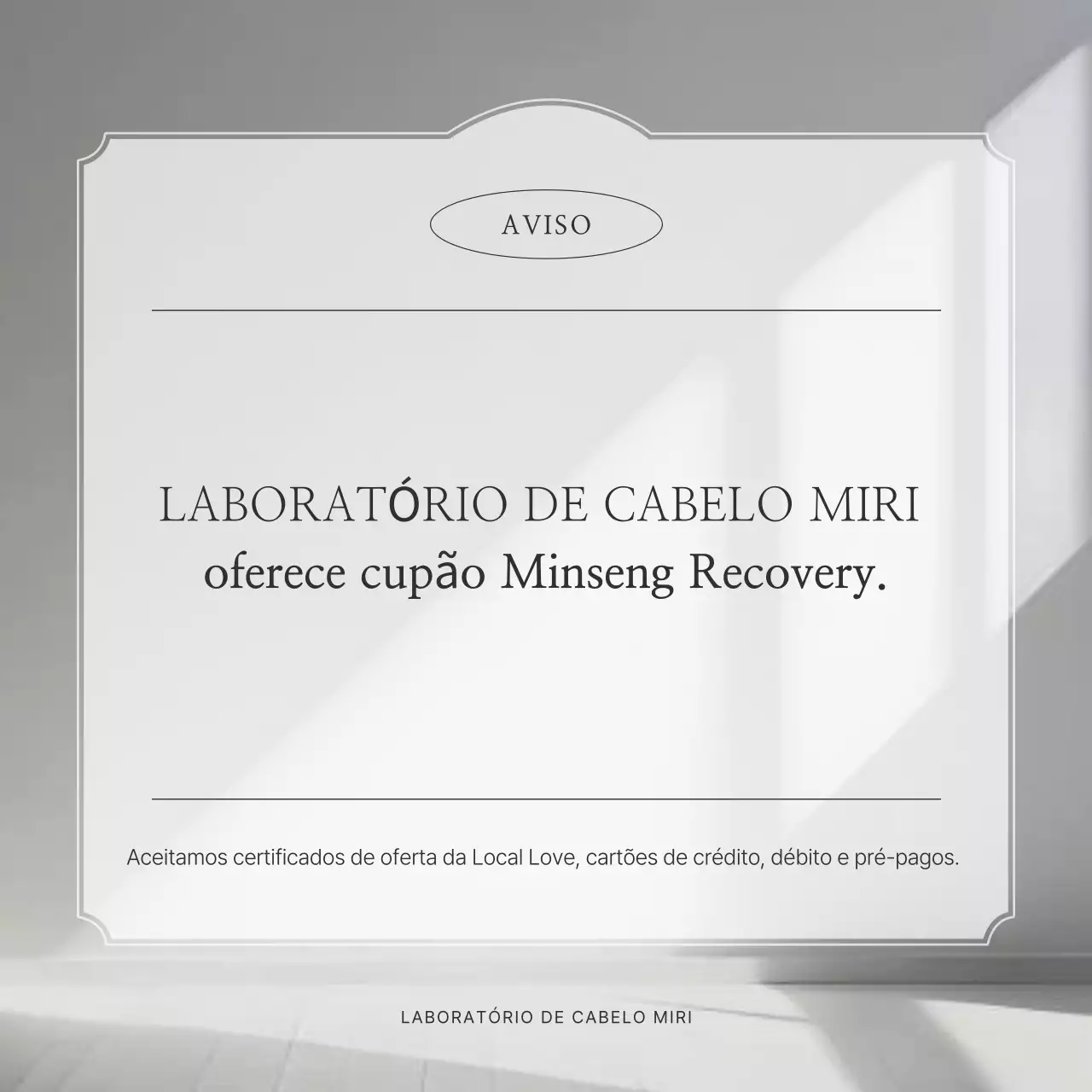 Aviso de informações da loja Gray Clean