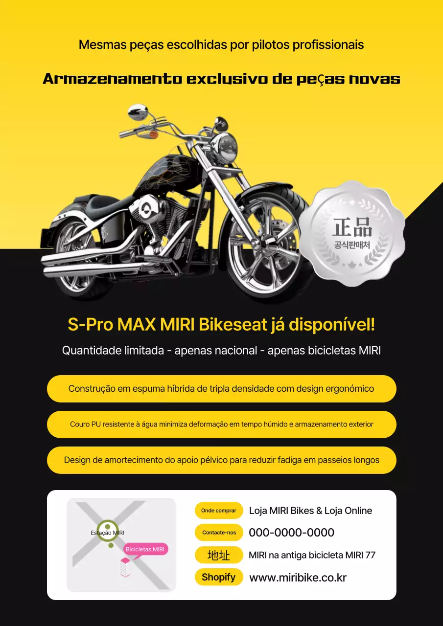 Propaganda de motocicleta moderna amarela