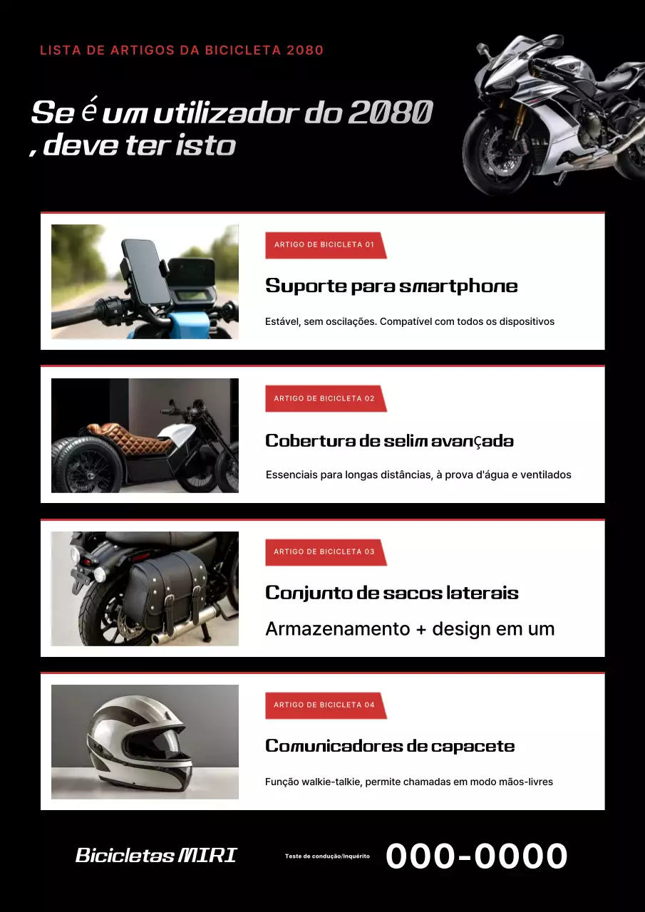 Propaganda de bicicleta preta moderna