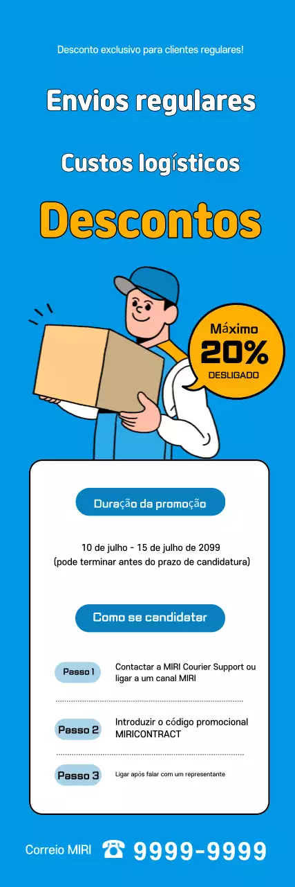 Evento de desconto da Blue Simple Logistics