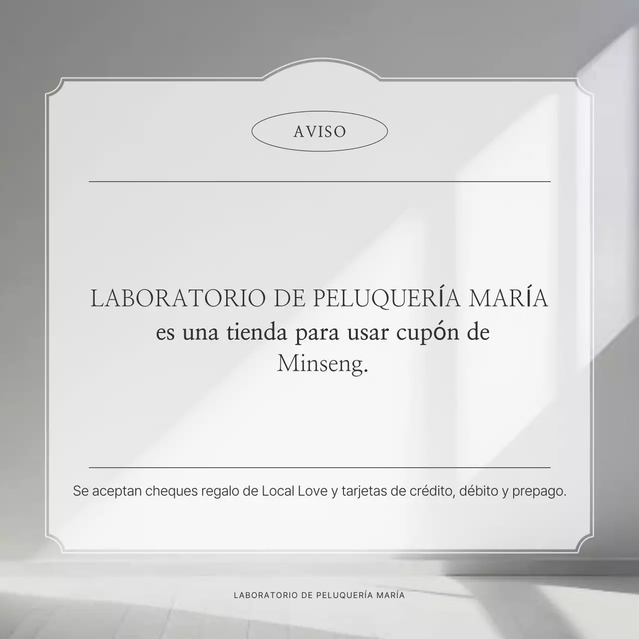 Aviso de información de la tienda Gray Clean