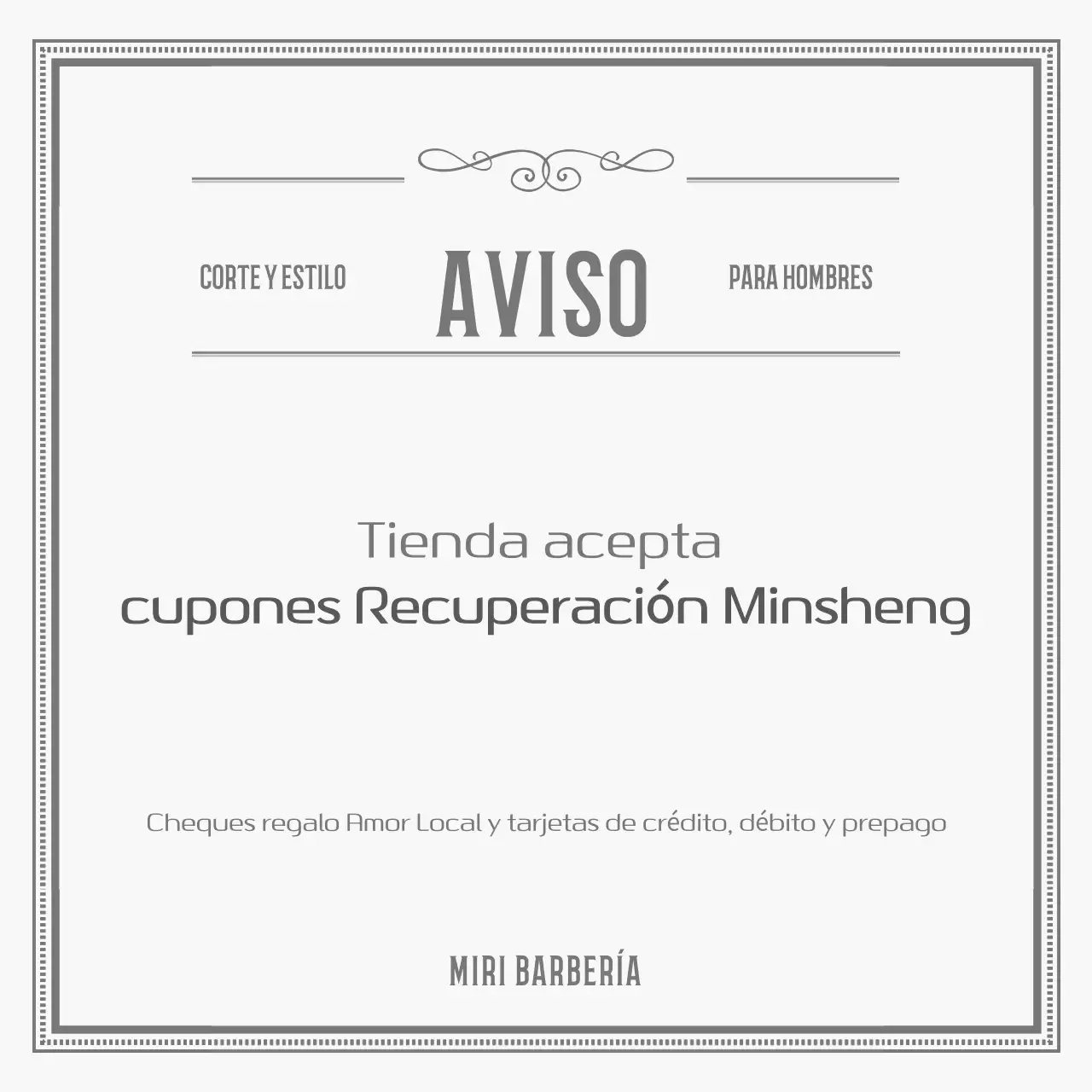 Aviso de la tienda Gray Classic