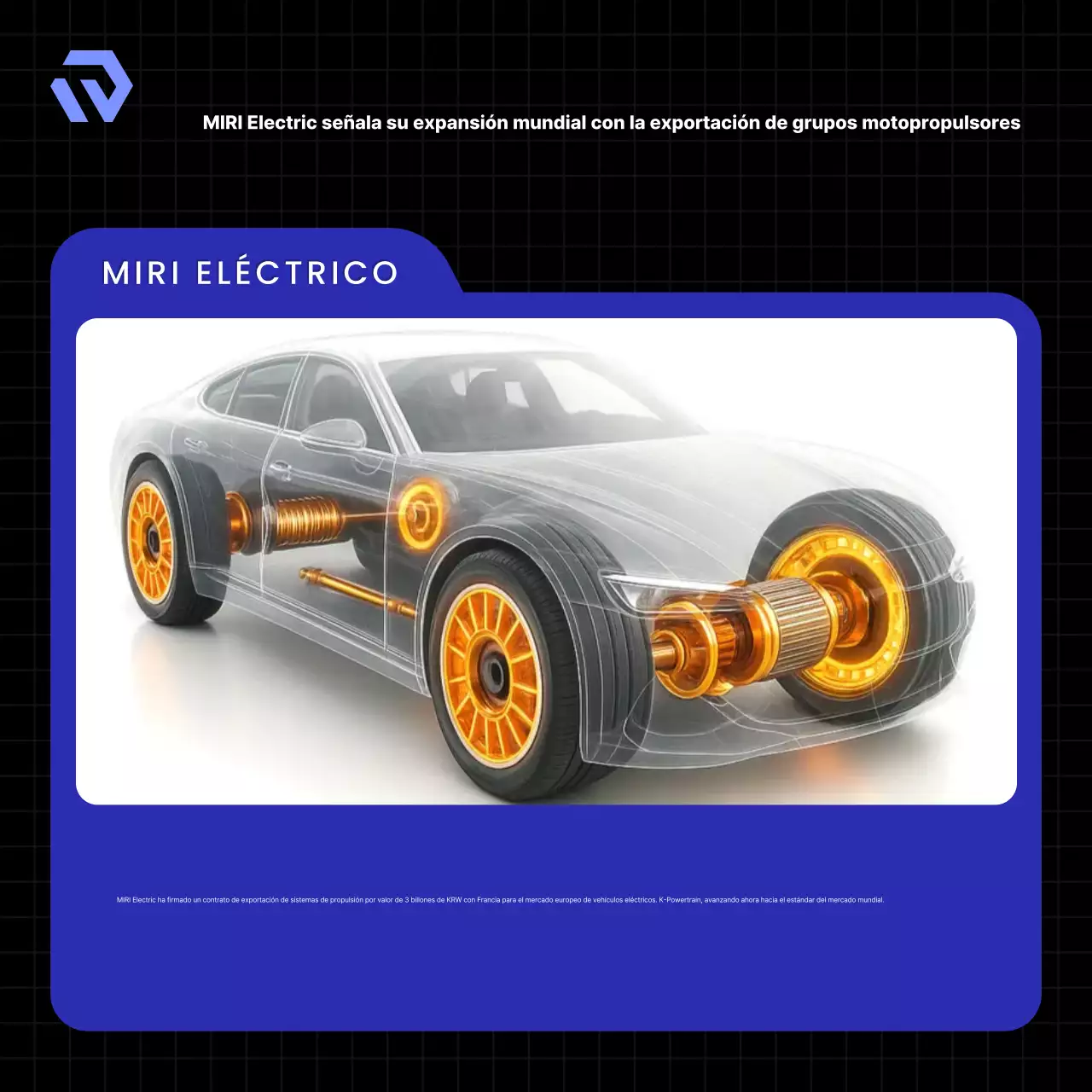 Anuncio de coche eléctrico moderno azul