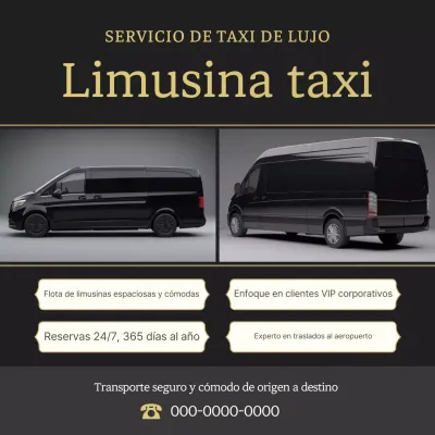 Anuncio de servicio de taxi negro simple