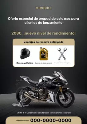 Promoción de motocicletas modernas negras