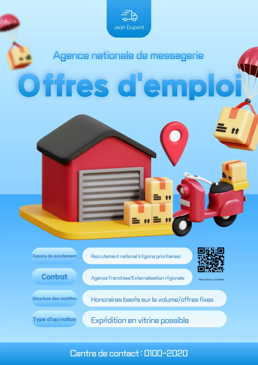 Avis de recrutement de coursier simple Sky Blue