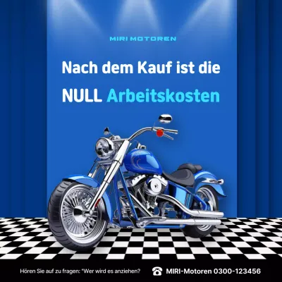 Blaue moderne Motorradwerbung