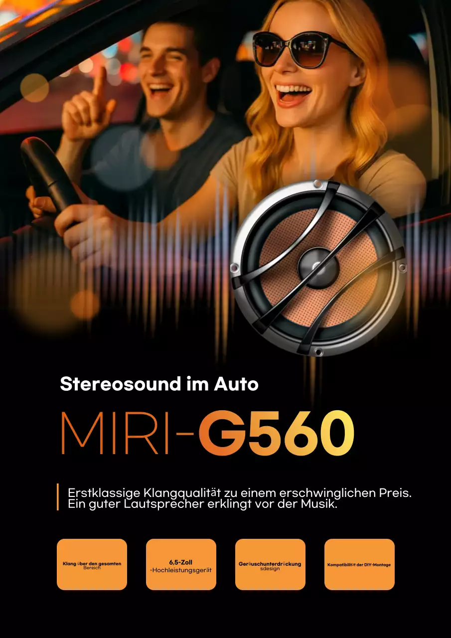 Orangefarbene moderne Autowerbung