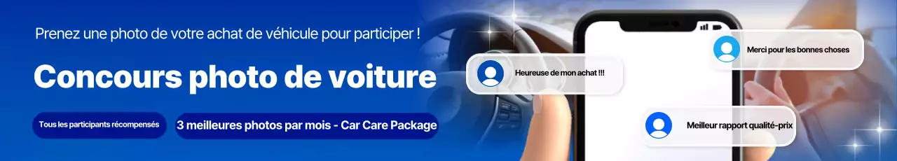 Événement d'accessoires automobiles modernes bleus