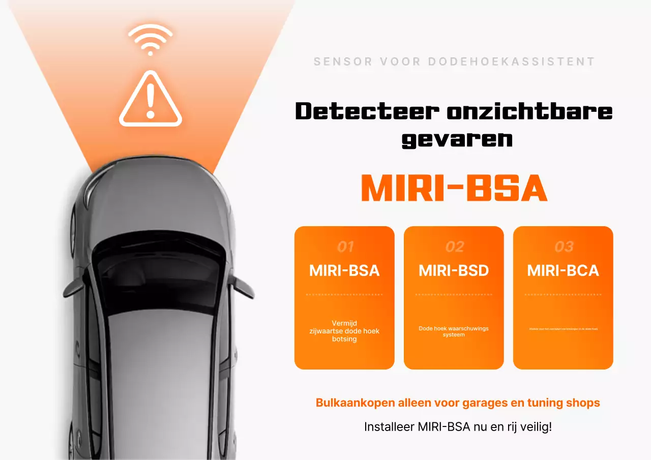Oranje moderne auto-advertentie