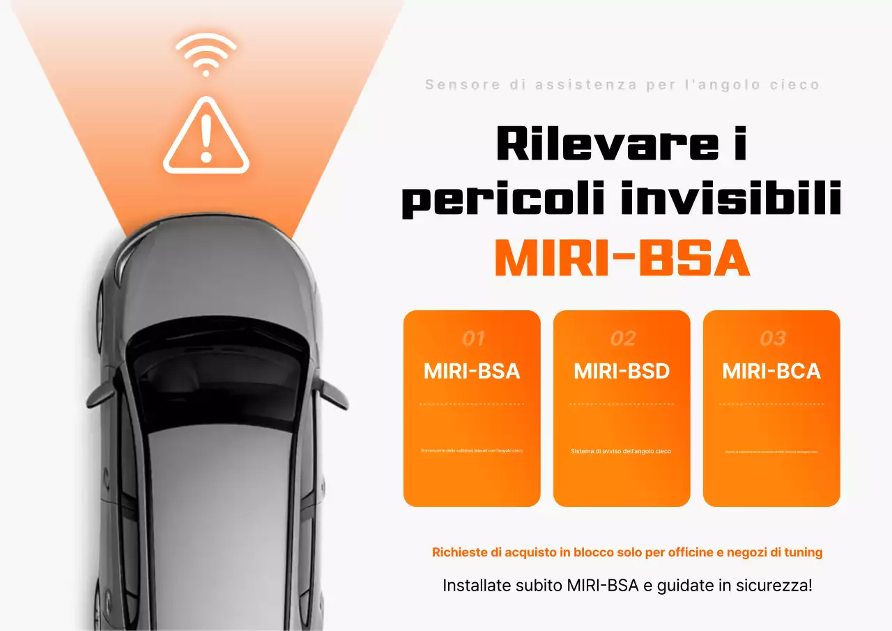 Pubblicità di un'auto moderna arancione